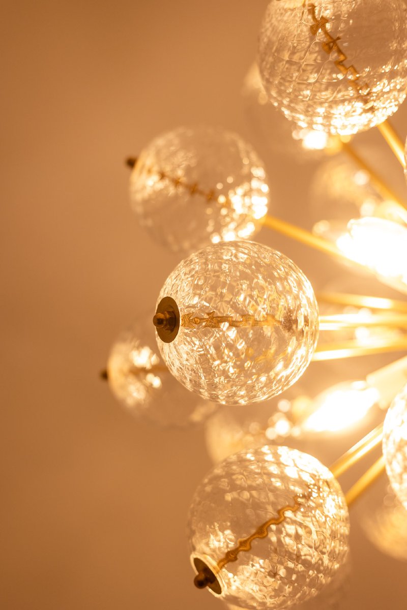 Kamenicky Senov, Published By. Brass And Glass Chandelier. Circa 1970. Ls66351603-photo-7