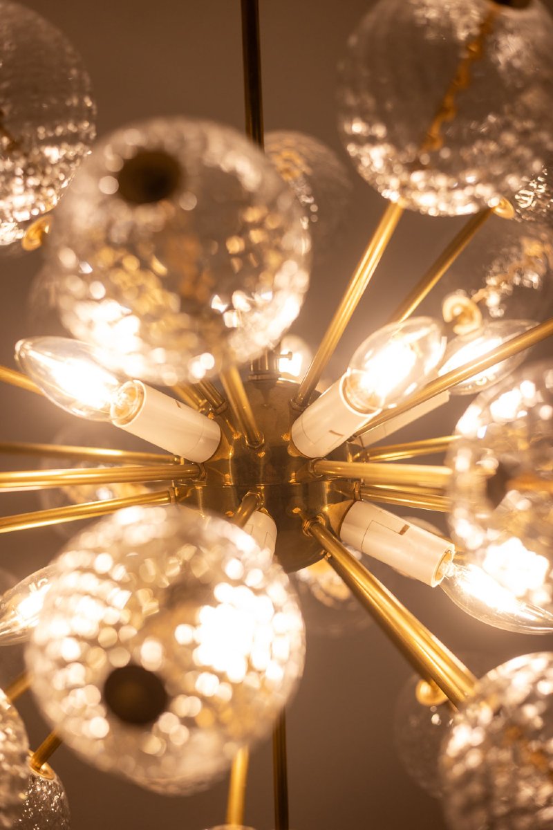 Kamenicky Senov, Published By. Brass And Glass Chandelier. Circa 1970. Ls66351603-photo-8