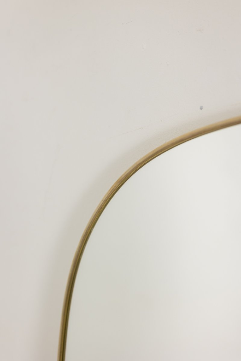 Gio Ponti, dans le style de. Miroir cerclé de laiton doré. 1980′ LS6639B7290/5P-photo-2