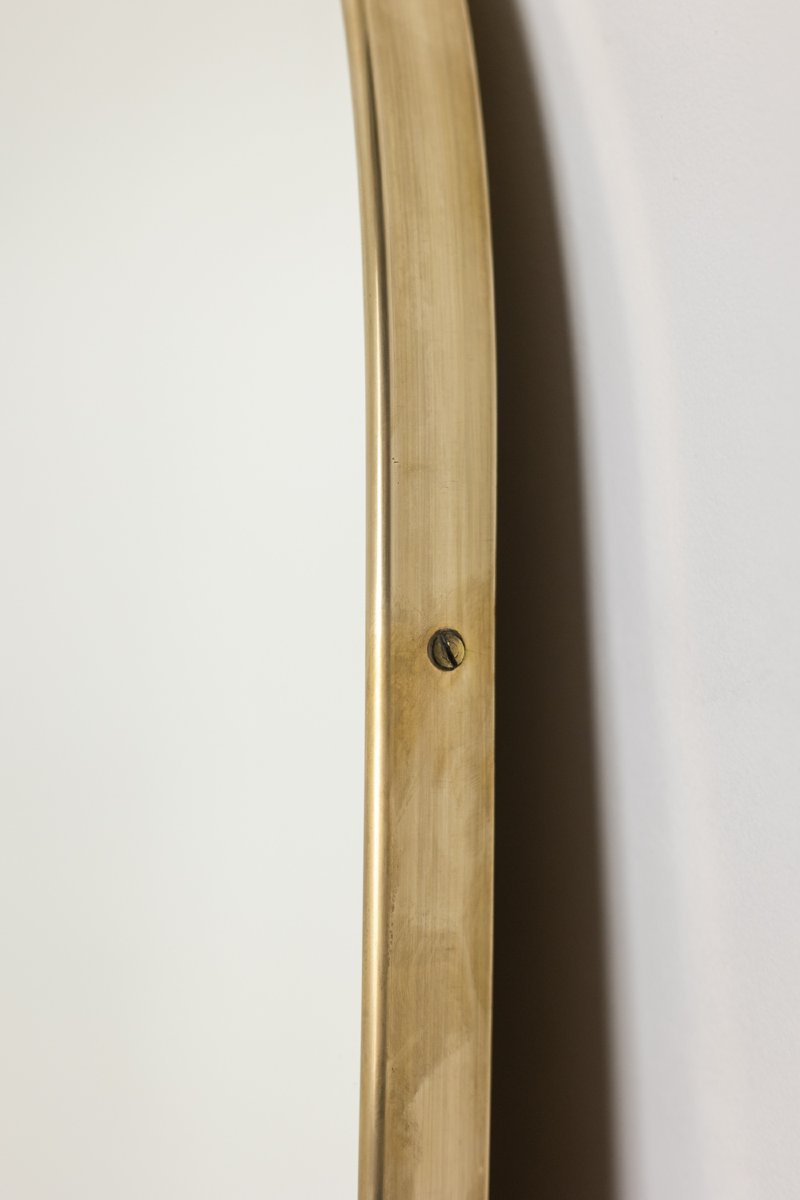 Gio Ponti, dans le style de. Miroir cerclé de laiton doré. 1980′ LS6639B7290/5P-photo-4
