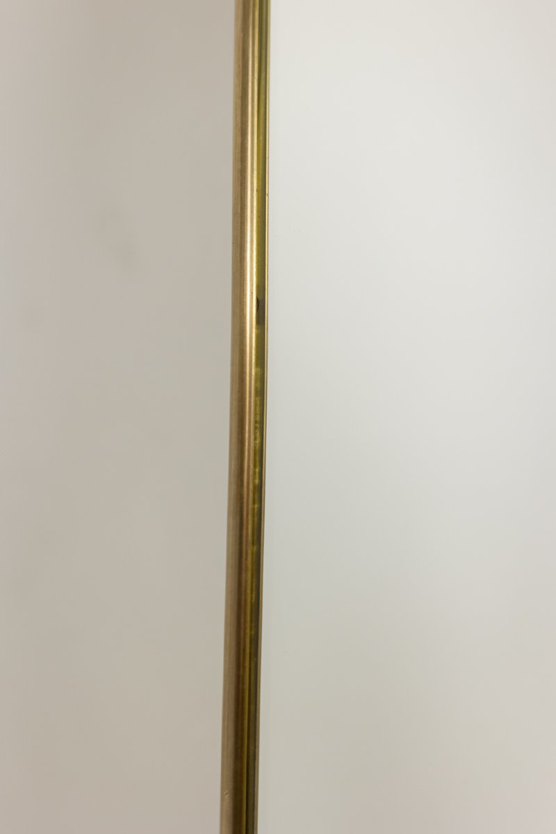Gio Ponti, dans le style de. Miroir cerclé de laiton doré. 1980′ LS6639B7290/5P-photo-1