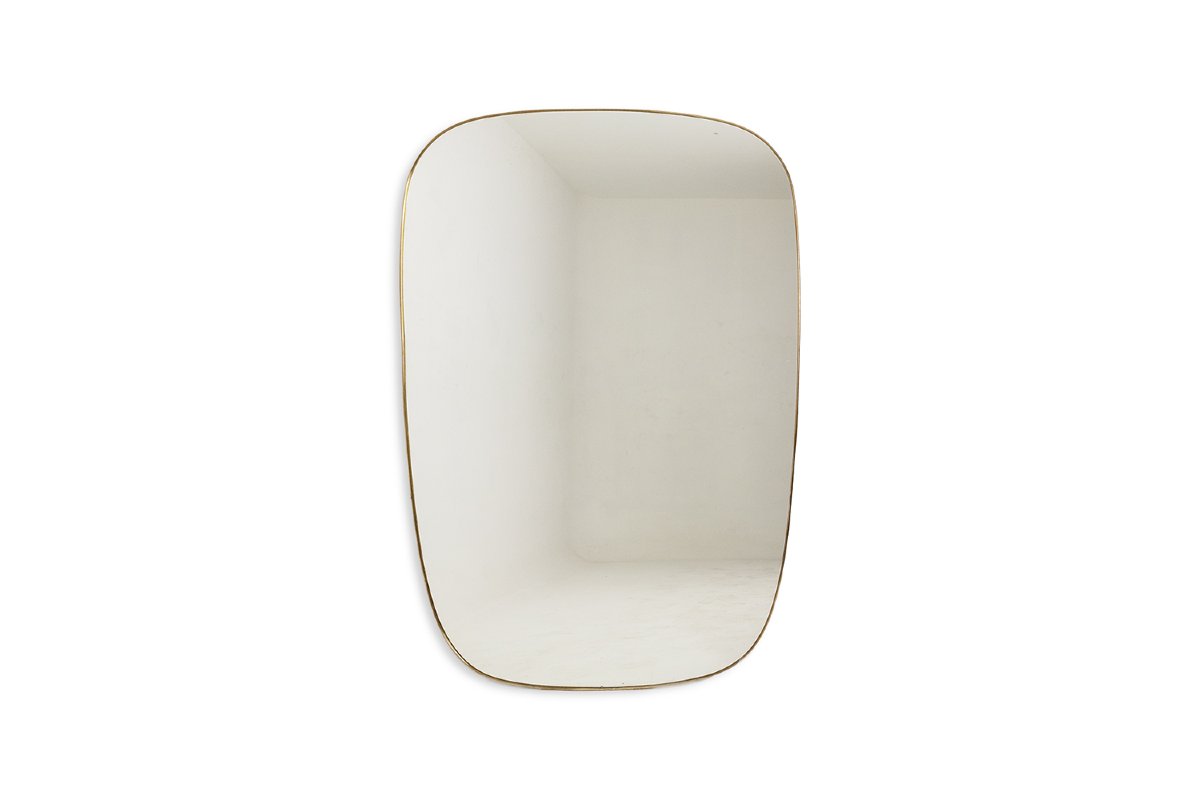 Gio Ponti, dans le style de. Miroir cerclé de laiton doré. 1980′ LS6639B7290/5P