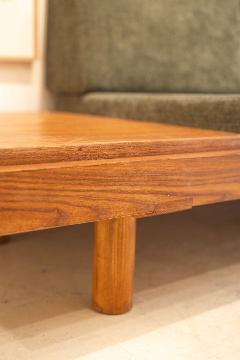 Pierre Chapo. “l09” Three-seater Bench, In Blond Elm. 1990s. Ls69073805p-photo-4