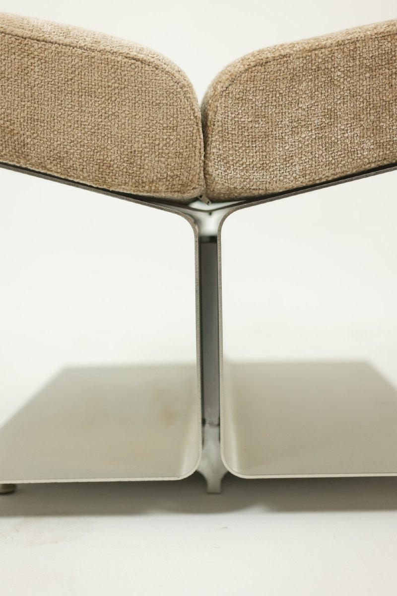 Paul Geoffroy pour Uginox. Paire de tabourets en acier brossé. Vers 1970. LS67712006-photo-2