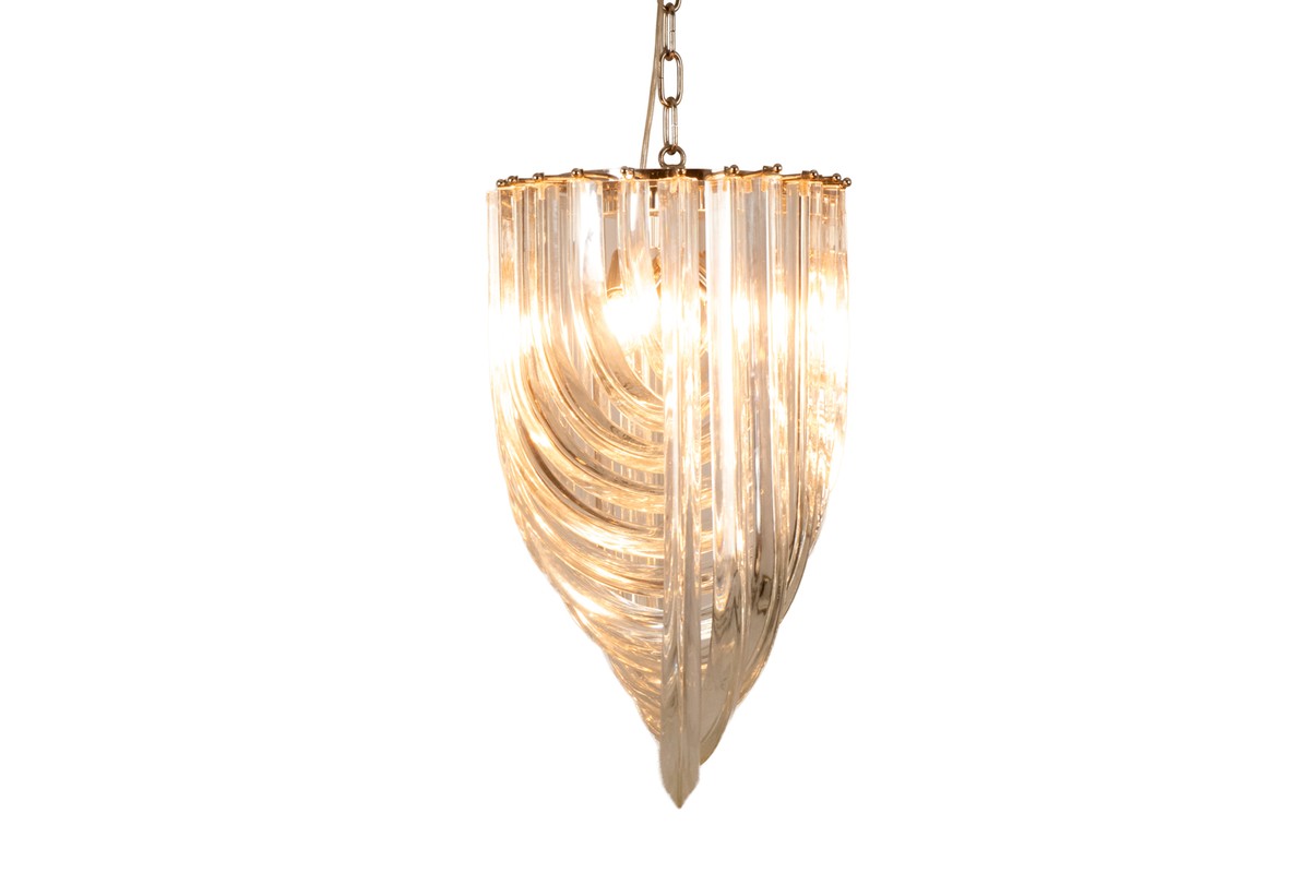 Venini. Translucent Murano Glass Pendant Lamp. 1980s.-photo-4