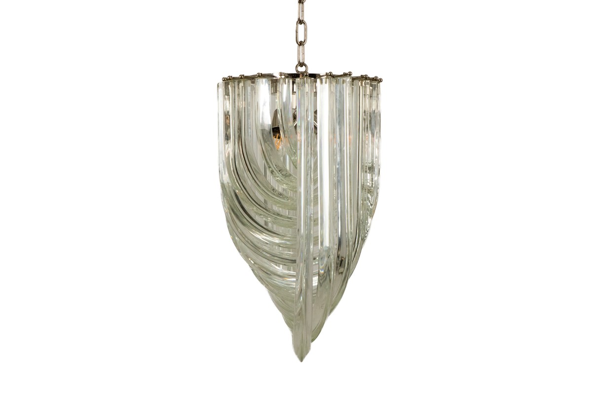 Venini. Translucent Murano Glass Pendant Lamp. 1980s.