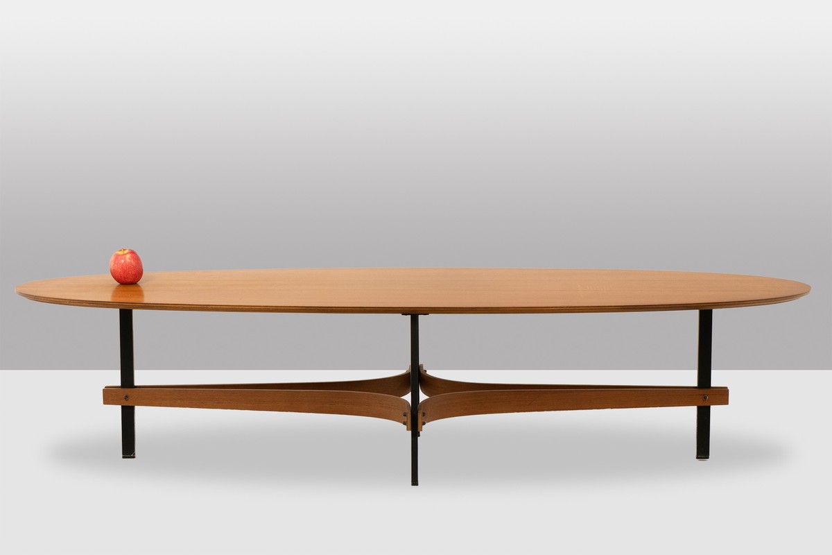 Guglielmo Ulrich. Oval Coffee Table In Light Teak. 1950s–60s. Ls6840788-photo-3