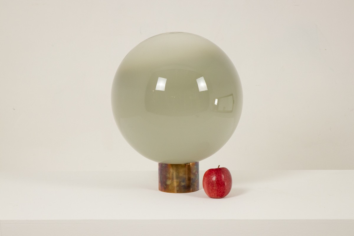 Globe Lamp In Opalescent Glass And Patinated Bronze. Contemporary. Ls6843457-photo-2