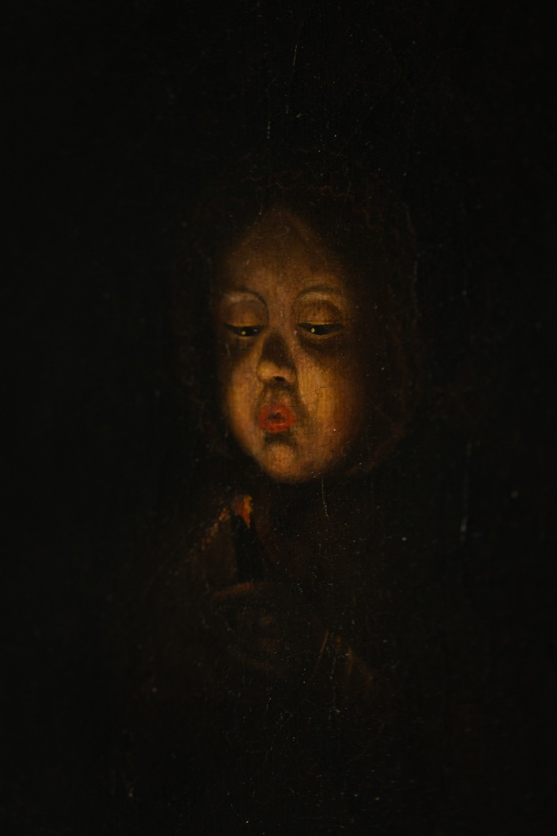 Oil On Canvas, Chiaroscuro Portrait. 19th Century. Ls6888-photo-2