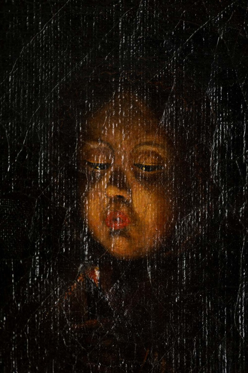 Oil On Canvas, Chiaroscuro Portrait. 19th Century. Ls6888-photo-3