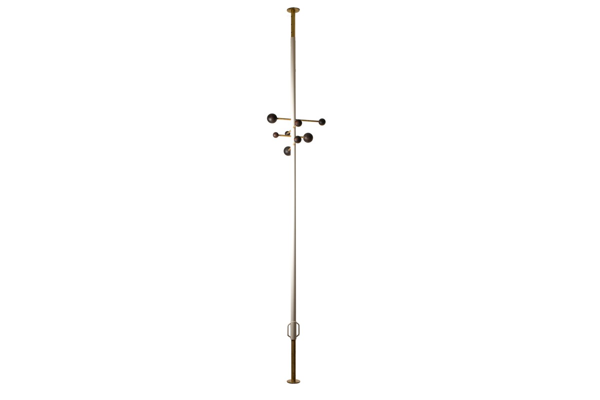 Floor-to-ceiling Coat Rack Made Of Lacquered Metal And Brass. Contemporary.ls6834a405/1