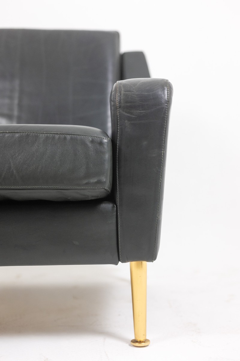Airborne. Pair Of Green Leather Armchairs. 1950s.ls68601609p-photo-4