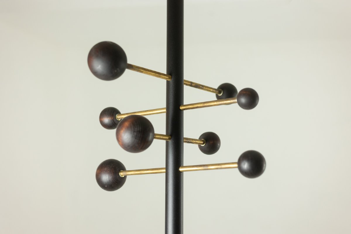 Floor-to-ceiling Coat Rack Made Of Lacquered Metal And Brass. Contemporary. Ls6834b405/1-photo-2