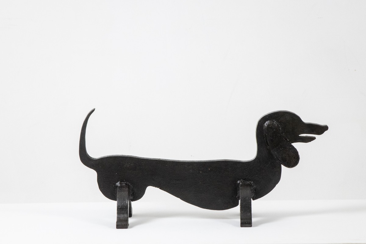 Edouard Shenck. Pair Of Zoomorphic Wrought-iron Andirons. 1950s.-photo-3