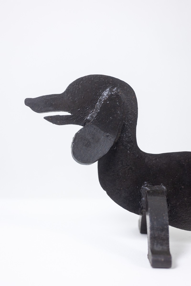 Edouard Shenck. Pair Of Zoomorphic Wrought-iron Andirons. 1950s.-photo-4
