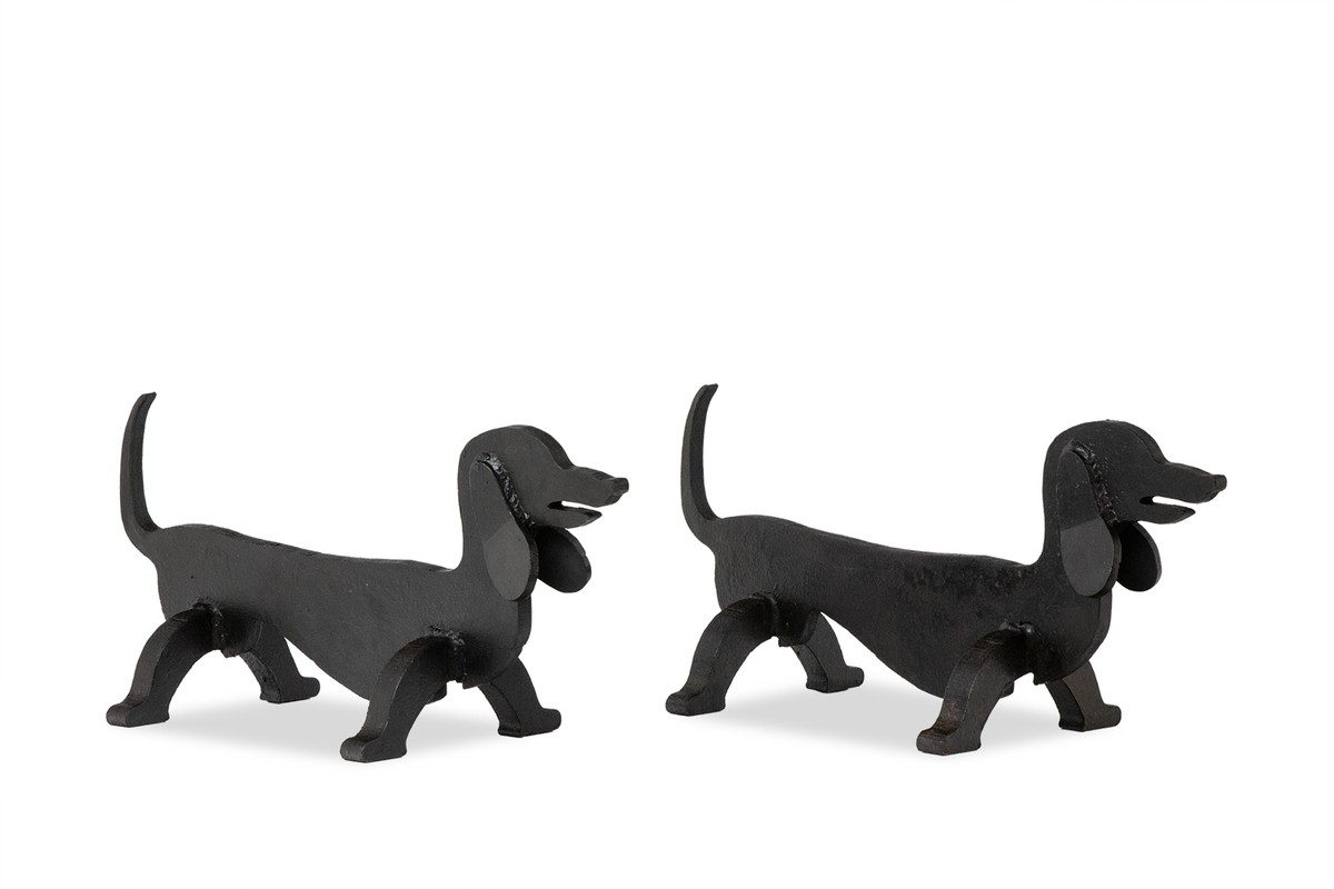Edouard Shenck. Pair Of Zoomorphic Wrought-iron Andirons. 1950s.