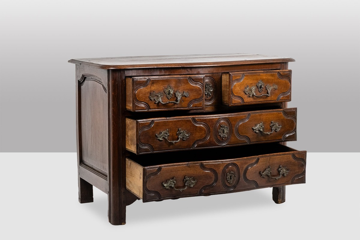 Commode parisienne à 5 tiroirs, en noyer massif, d’époque Louis XIV.LS6901508-photo-3