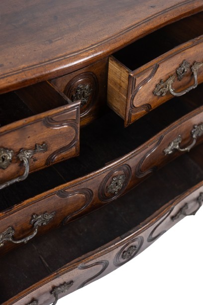 Commode parisienne à 5 tiroirs, en noyer massif, d’époque Louis XIV.LS6901508-photo-3