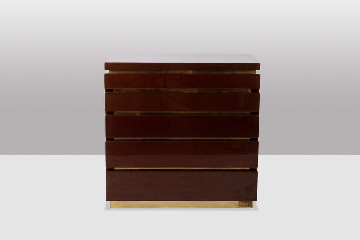 Jean-claude Mahey. Lacquered Wooden Chest Of Drawers. 1970s–80s.ls6905607-photo-2