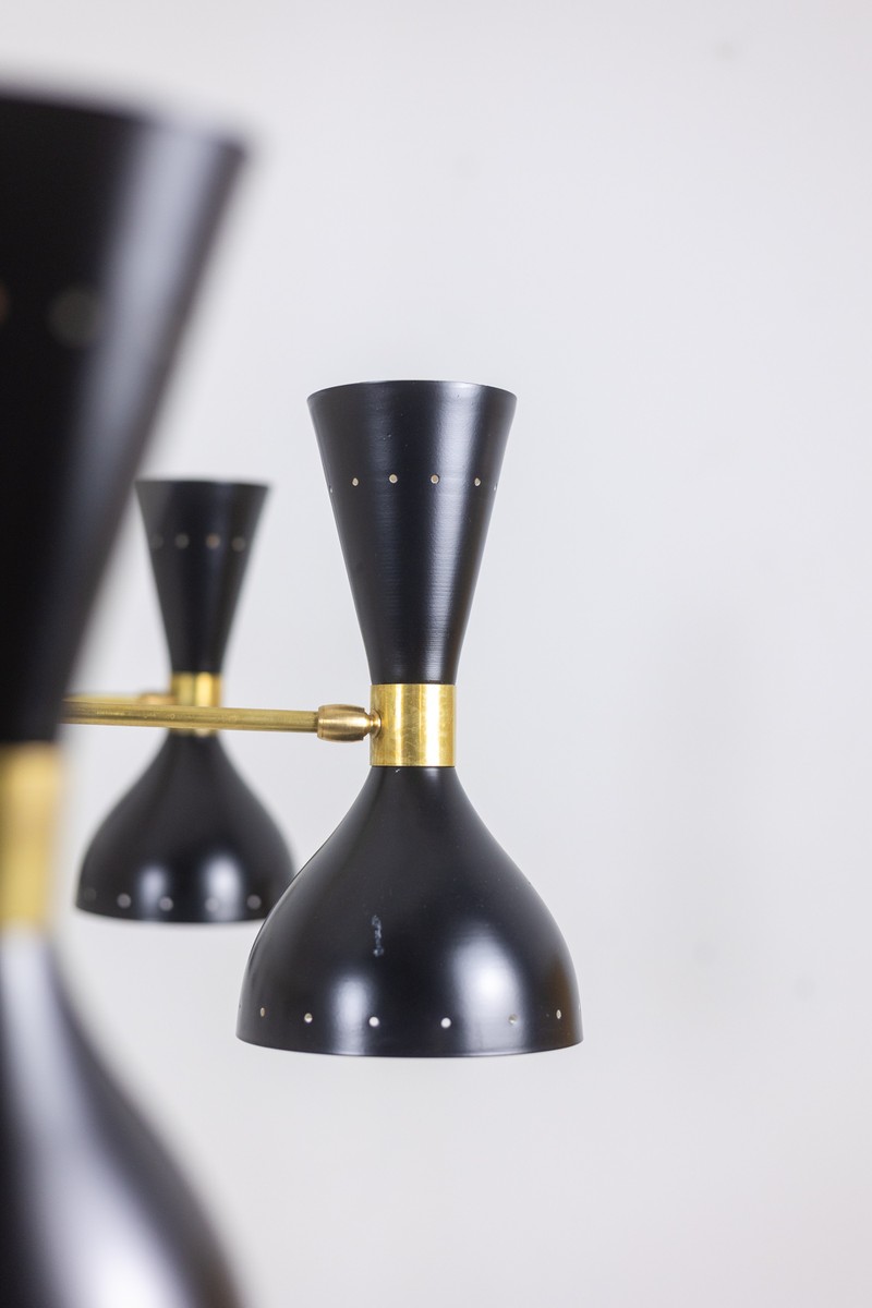 12-arm Diabolo Chandelier Made Of Black-lacquered Metal. Contemporary.ls69271903-photo-4