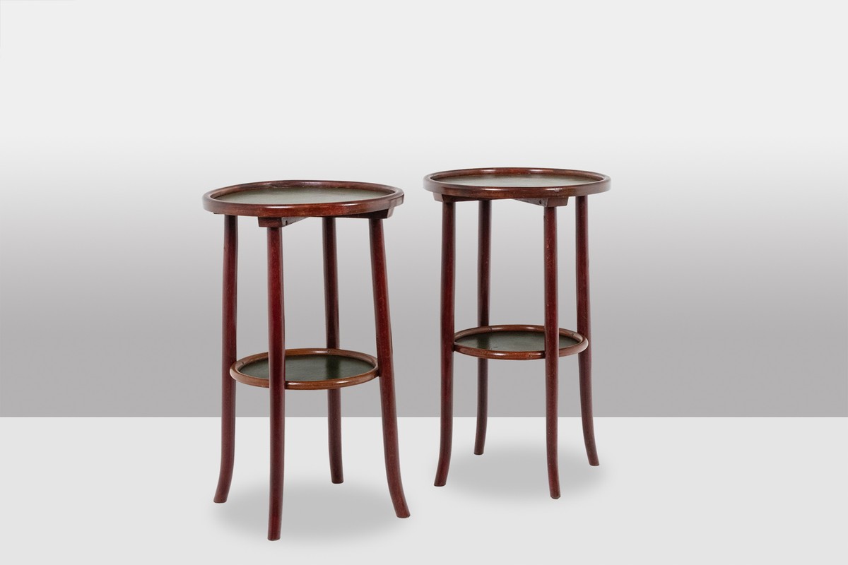 Thonet. Pair Of Two-tiered Side Tables In Stained Beech. Circa 1900.ls5914334-photo-2