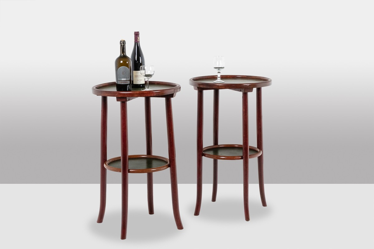 Thonet. Pair Of Two-tiered Side Tables In Stained Beech. Circa 1900.ls5914334-photo-3