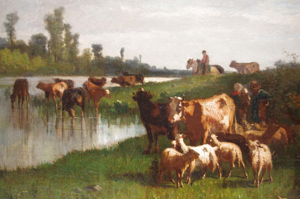 Antonio Cortes, Pastoral Scene, Oil On Canvas, 19th Century - Ls20311151-photo-3