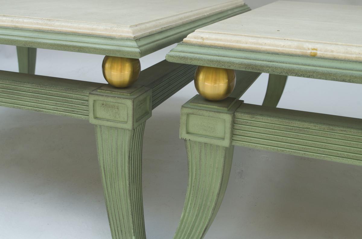 Paire De Tables Basses De Style étrusque En Bronze Patiné, Circa 1970 - LS33001601-photo-4