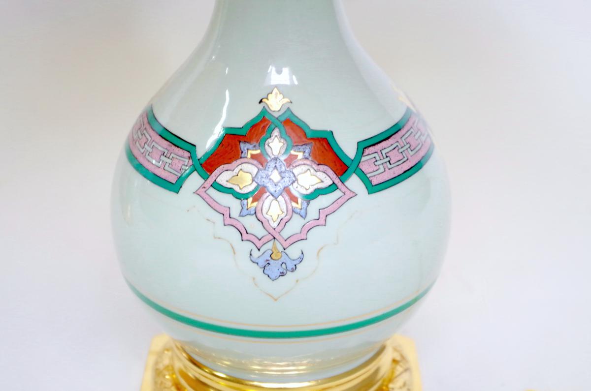 Paire de lampes en porcelaine céladon, XIXe siècle - LS3537771-photo-2