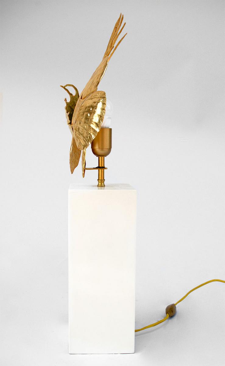 Lampe Poisson Rascasse En Laiton Doré, Circa 1950 - OP220-photo-1