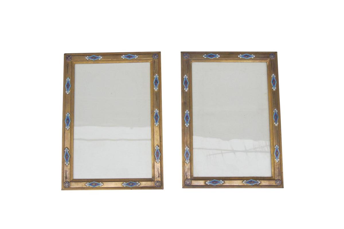 Pair Of Cloisonne Enamel And Gilt Bronze Frames, Napoléon III Period - Ls1838501