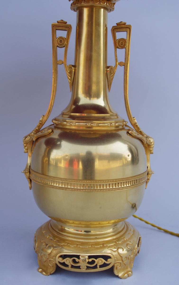 Pair Of Gilt Brass And Bronze Bottle-shaped Lamps, Circa 1880 - Ls2158891-photo-2