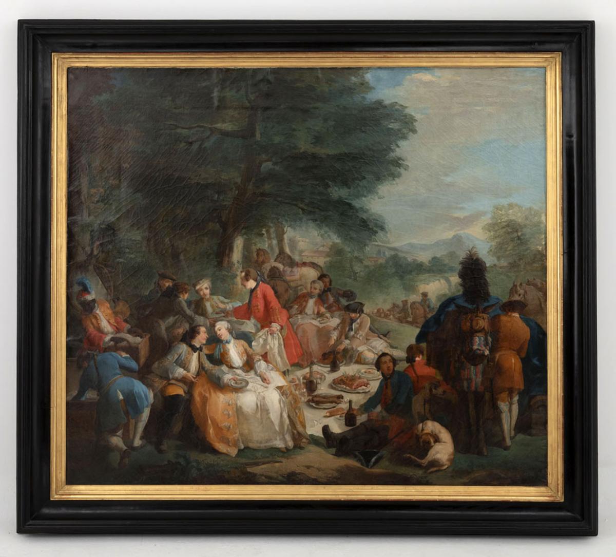 Carle Van Loo, La Halte De Chasse (1737), Huile Sur Toile, XIXème Siècle - LS38515491