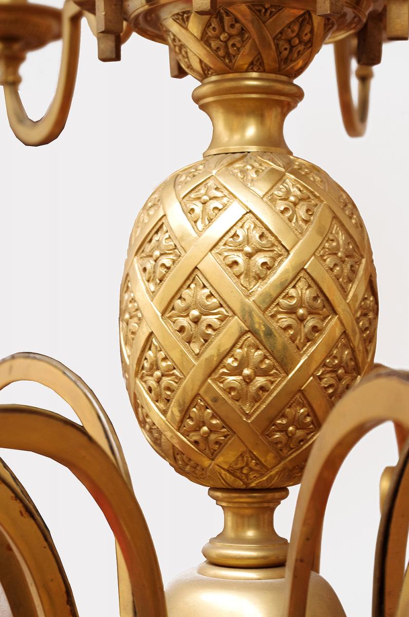 Maison Delisle, Large Gilded Bronze With Stylized Egg Decor, 1970's - Ls31782801-photo-3