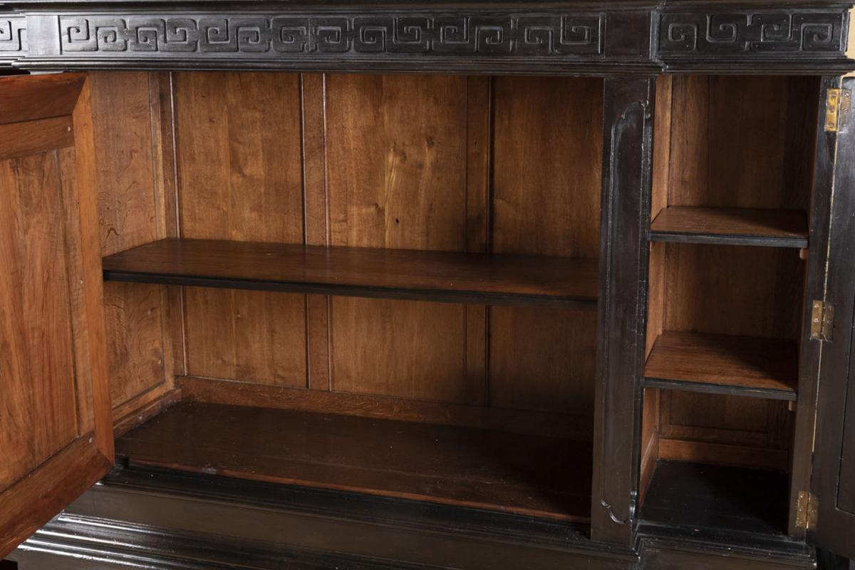 Large Chinese Style Cabinet In Black, Red And Gold Lacquered Wood, Circa 1880 - Ls37661501-photo-3