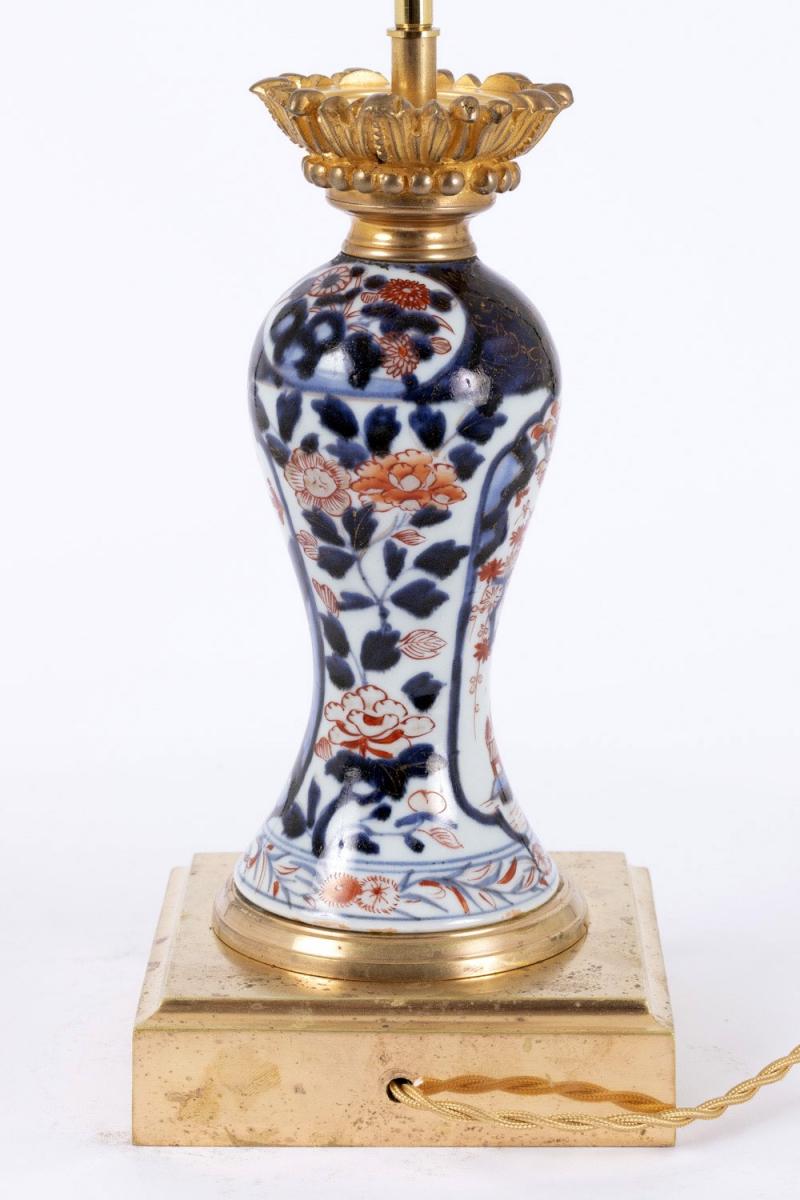 Paire de lampes en porcelaine à décor Imari, fin XIXème siècle - LS3920701-photo-2