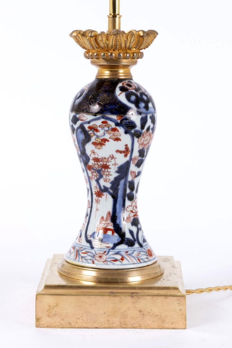 Paire de lampes en porcelaine à décor Imari, fin XIXème siècle - LS3920701-photo-3
