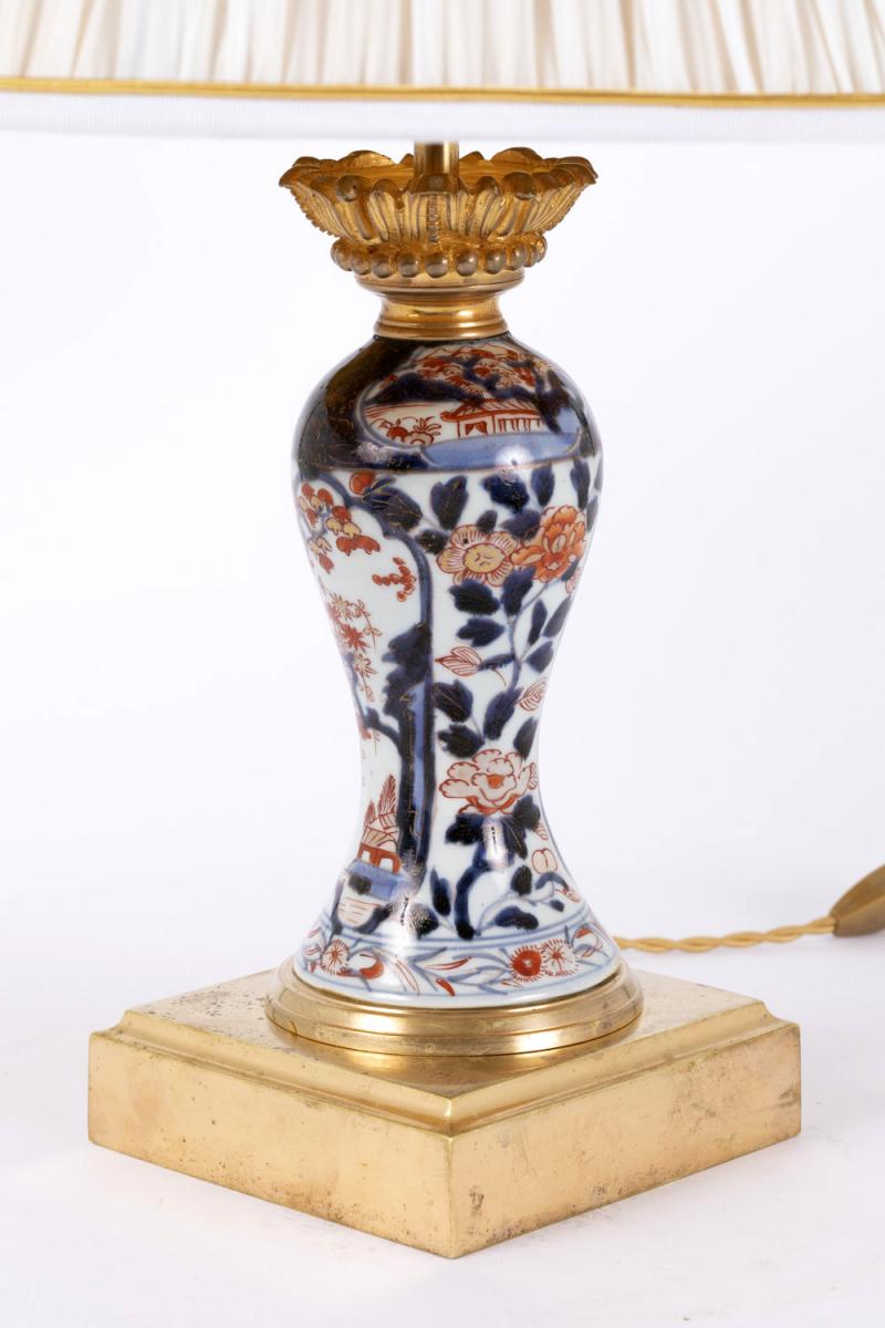 Pair Of Porcelain Lamps With Imari Decor, Late 19th Century - Ls3920701-photo-4