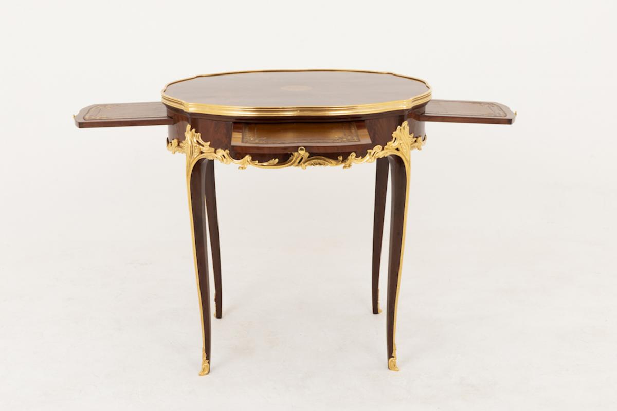 Table Bouillotte De Style Louis XV En Bois De Violette, Fin XIXe Siècle - LS39561901-photo-4