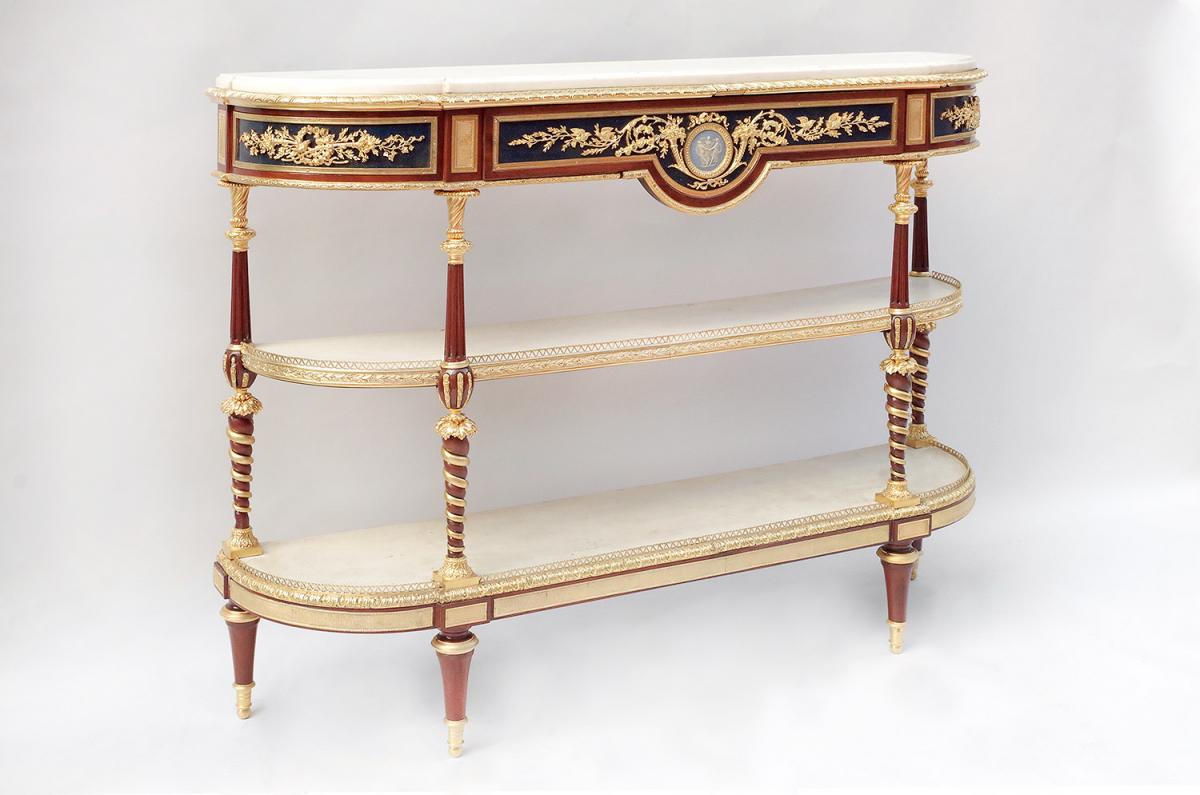 Adam Weisweiler, Louis XVI Style Console Sideboard In Mahogany, 19th Century - Ls32059951-photo-2