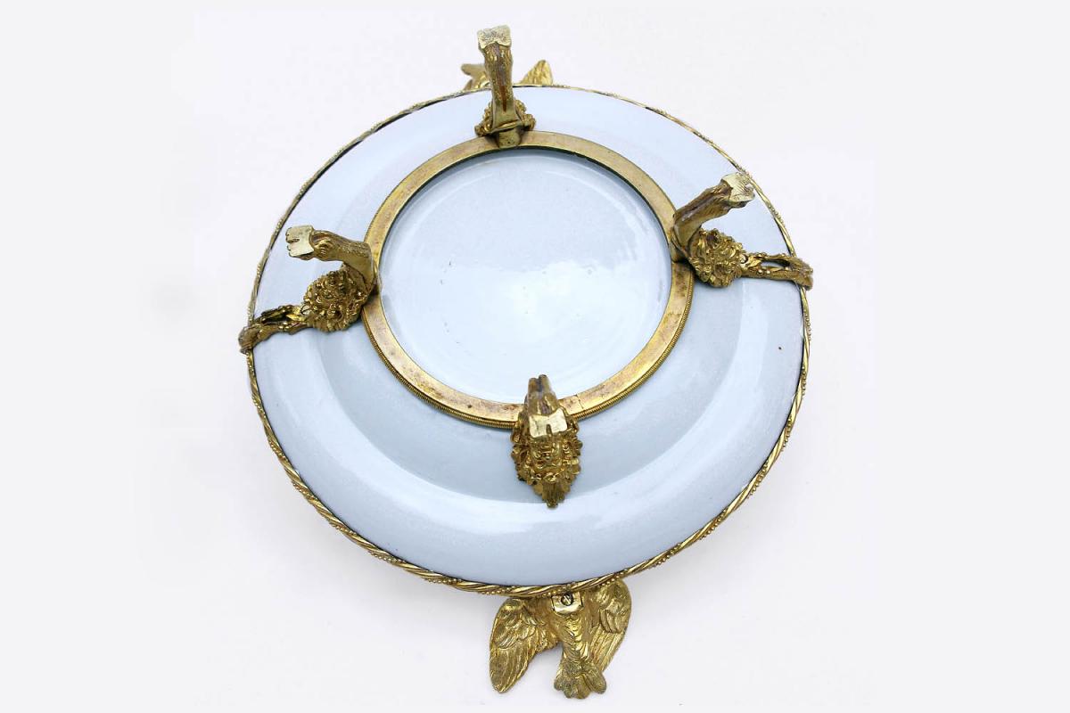 Canton Porcelain Plate And Gilt Bronze Mount, 19th Century - Ls2420261-photo-2