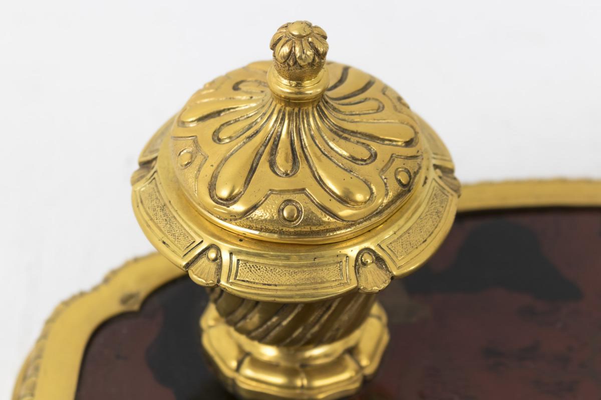 Gilt Bronze Inkwell With Chinese Style Lacquer, late 19th Century - Ls50701-photo-3