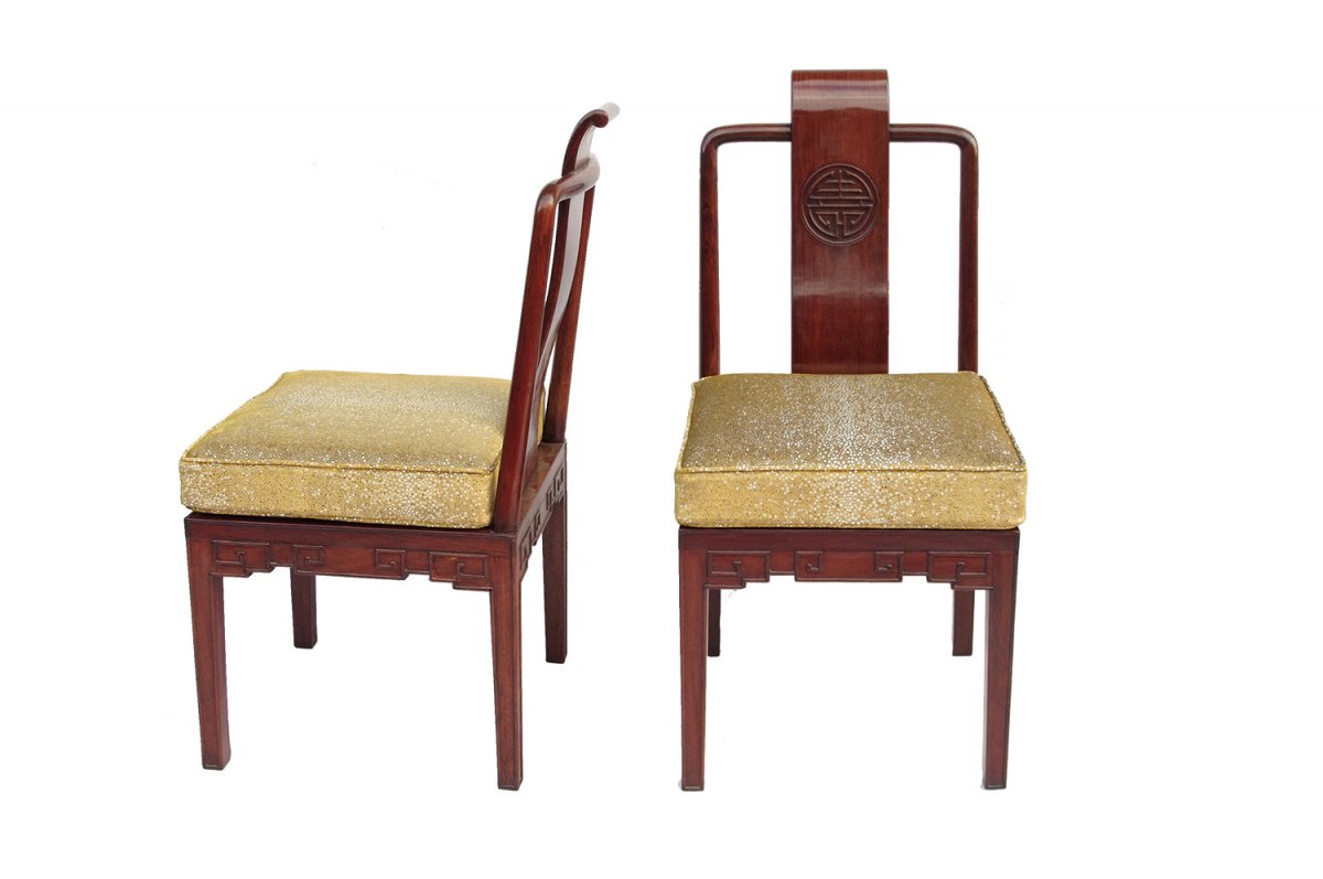 Paire De Chaises Style Chinois En Acajou, Vers 1900 - LS2936631-photo-3