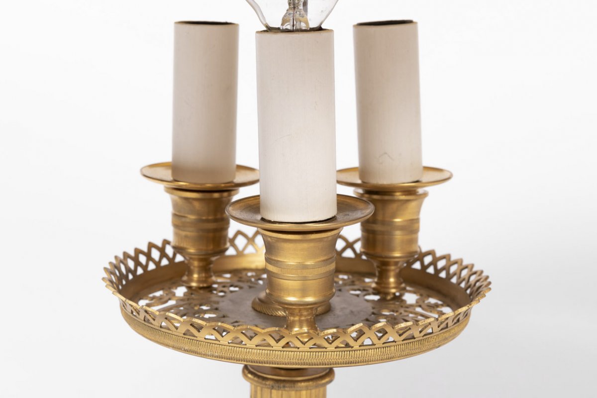 Restauration Style Bouillotte Lamp In Gilt Bronze, 1900 Period - Ls3054461-photo-2