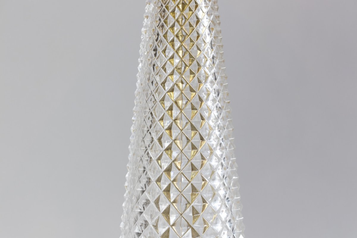 Grande Lampe Style Empire En Cristal Taillé Et Bronze Doré, Années 1940 - LS3000411-photo-1