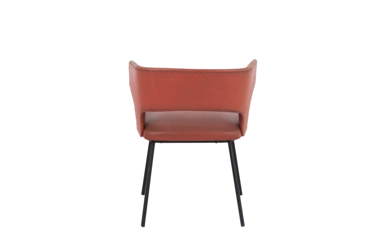 Armchair In Orange Skai And Black Lacquered Metal, 1950’s - Ls4074251-photo-1