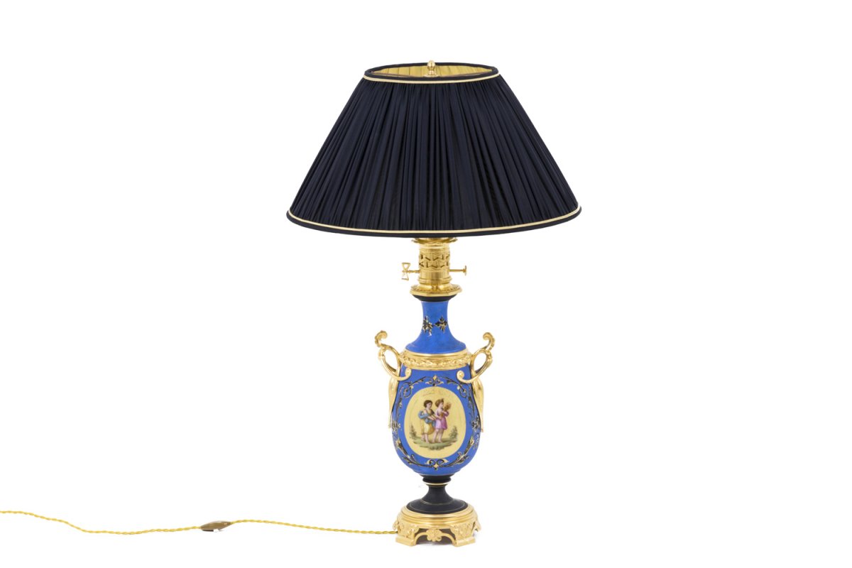 Pair Of Neoclassical Style Porcelain Lamps, Napoléon III Period - Ls40641431-photo-4