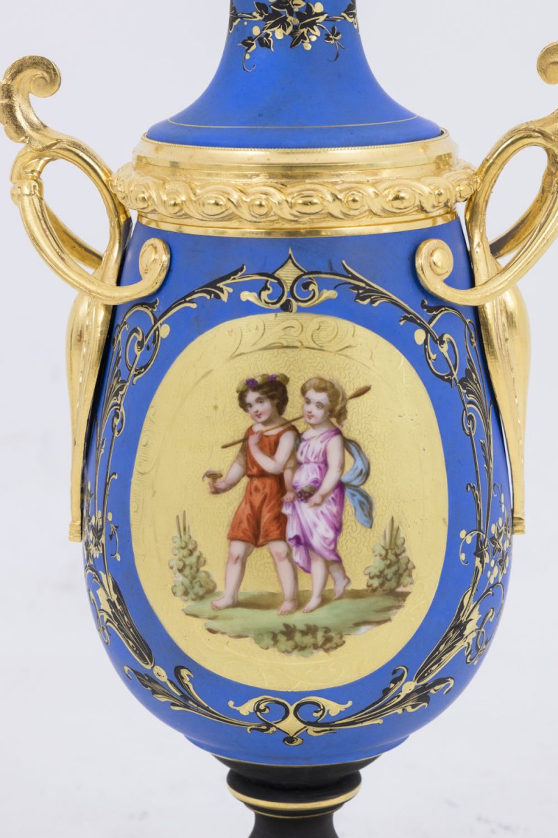 Pair Of Neoclassical Style Porcelain Lamps, Napoléon III Period - Ls40641431-photo-5