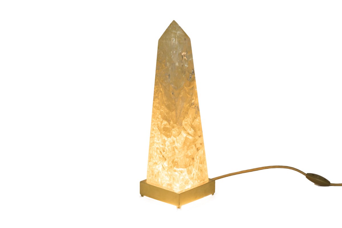 Pierre Giraudon, Obelisk Lamp In Fractal Resin, 1970’s - Ls3704301-photo-2