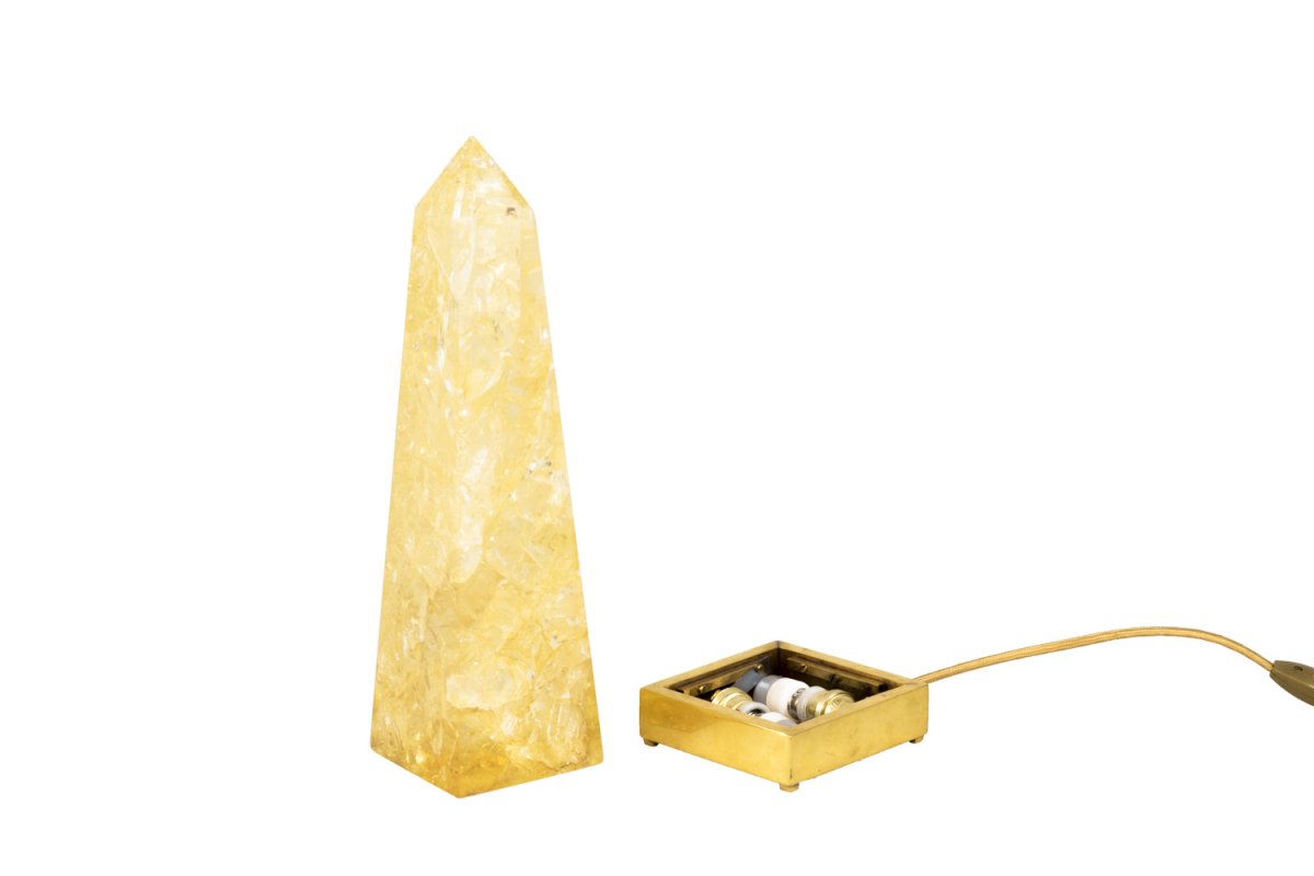 Pierre Giraudon, Obelisk Lamp In Fractal Resin, 1970’s - Ls3704301-photo-3